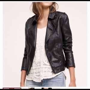 Anthropologie Vegan Leather Moto Jacket